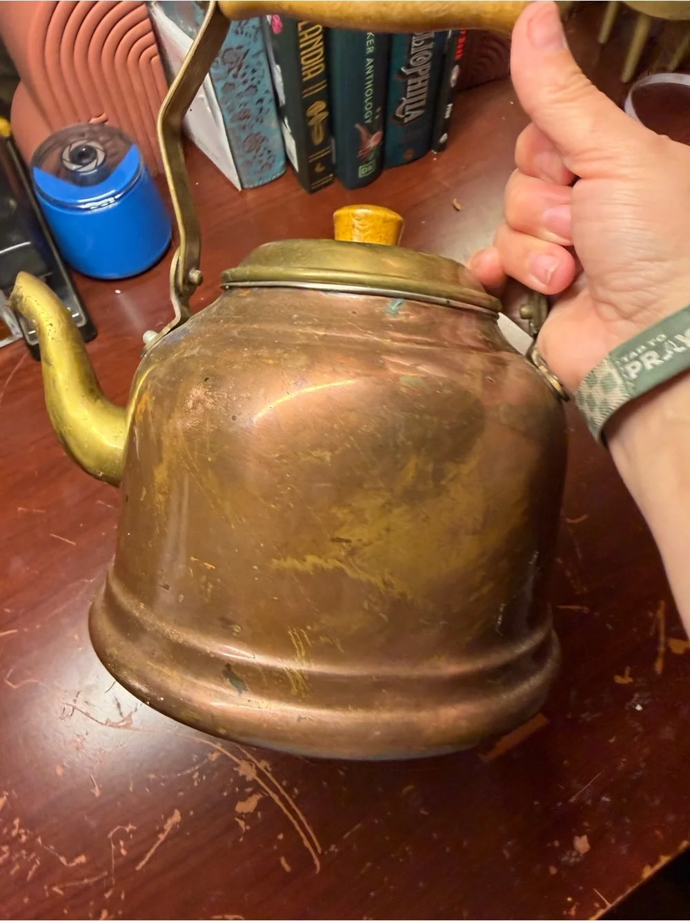 Vintage Solid Copper Tea Kettle - Made in Portugal - Farmhouse Decor